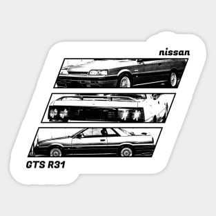 NISSAN SKYLINE GTS R31 Black 'N White Archive 2 Sticker